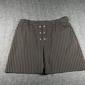 Sport‎ Haley Womens Skort Skirt Size 12 Brown Pinstripe Button Detail